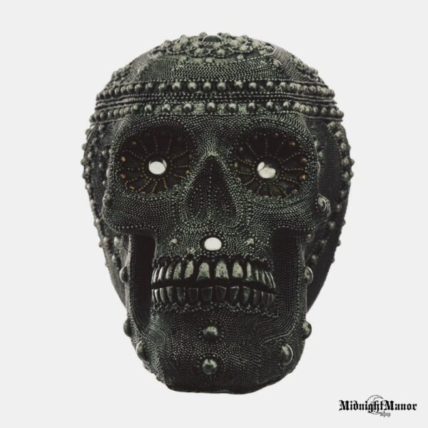 Numirėlio Skrynios Kaukolė Sidabro Atspalvių Perlų Vėriniais