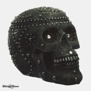 Numirėlio Skrynios Kaukolė Sidabro Atspalvių Perlų Vėriniais