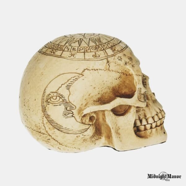 Graviruota Astrologinė Kaukolė Retro Saulė Mėnulis