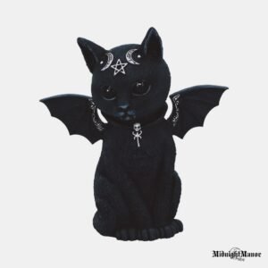 Juodas Kačiukas Šikšnosparnis Namų Saugotojas Statulėlė