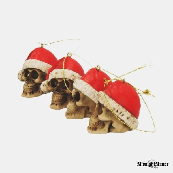 Kalėdų Eglutės Papuošimas Kaukolė Su Kalėdų Kepure