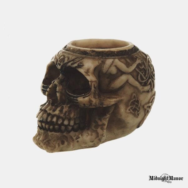 Ornamentuota Kaukolė Žvakidė Arbatinei Žvakei