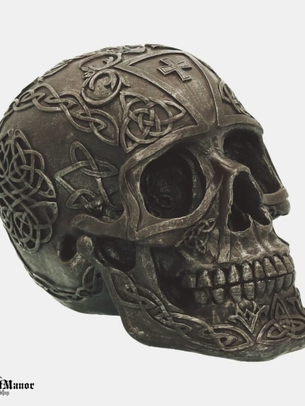 Keltų Kryžius Keltiška Kaukolė Iškiliai Ornamentuota