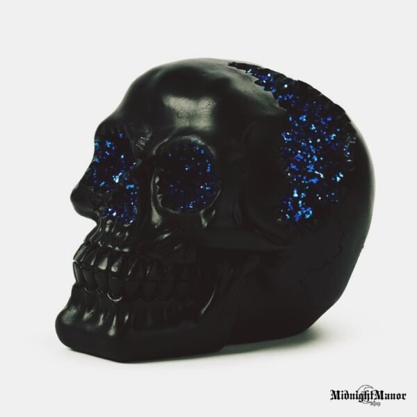 Kristalų Kaukolė Mėlynų Žybsėjimų Juoda Kaukolė Dekorui