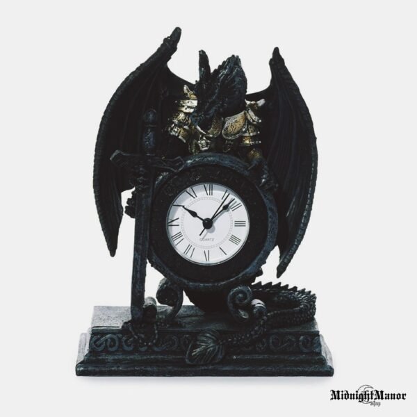 Drakonas Šarvuose Juodųjų Viduramžių Drakonas Laikrodis