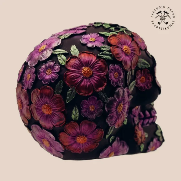 Meksikos Mirusiųjų Diena el Día de los Muertos Kaukolė su Gėlėmis