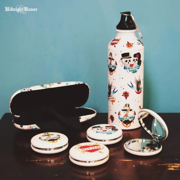 Metalinė Gertuvė Vandens ar Šaltų Gėrimų Retro Tatuiruotės