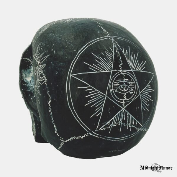 Okultiška Kaukolė Juoda Graviruota Spirit Board