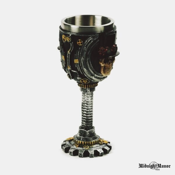 Steampunk Taurė Vynui Vaidmenų Žaidimams Kaukolė su Cilindru